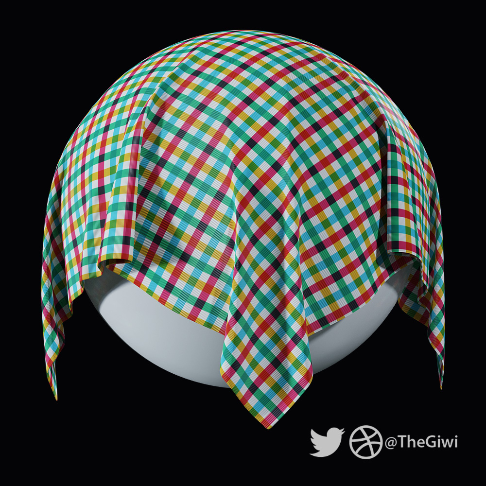 Procedural checkered fabric material [ Blender 2.79 version ] preview image 1